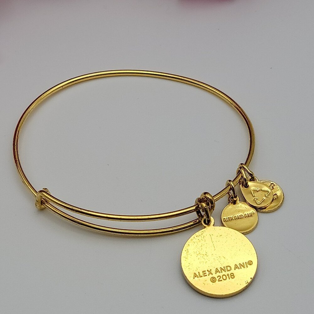 ALEX AND ANI Inhale Exhale Repeat Charm Bracelet Gold Vermeil Expandable 7" - Picture 4 of 5